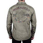 Rocknrolla Collection Button Down Seek And Destroy Shirt - Olive