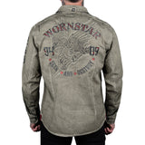 Rocknrolla Collection Button Down Seek And Destroy Shirt - Olive