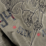 Rocknrolla Collection Button Down Seek And Destroy Shirt - Olive