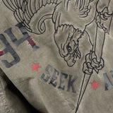 Rocknrolla Collection Button Down Seek And Destroy Shirt - Olive