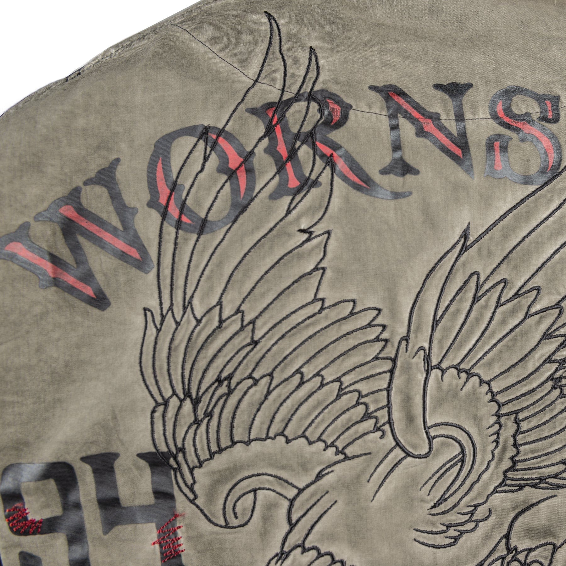 Rocknrolla Collection Button Down Seek And Destroy Shirt - Olive