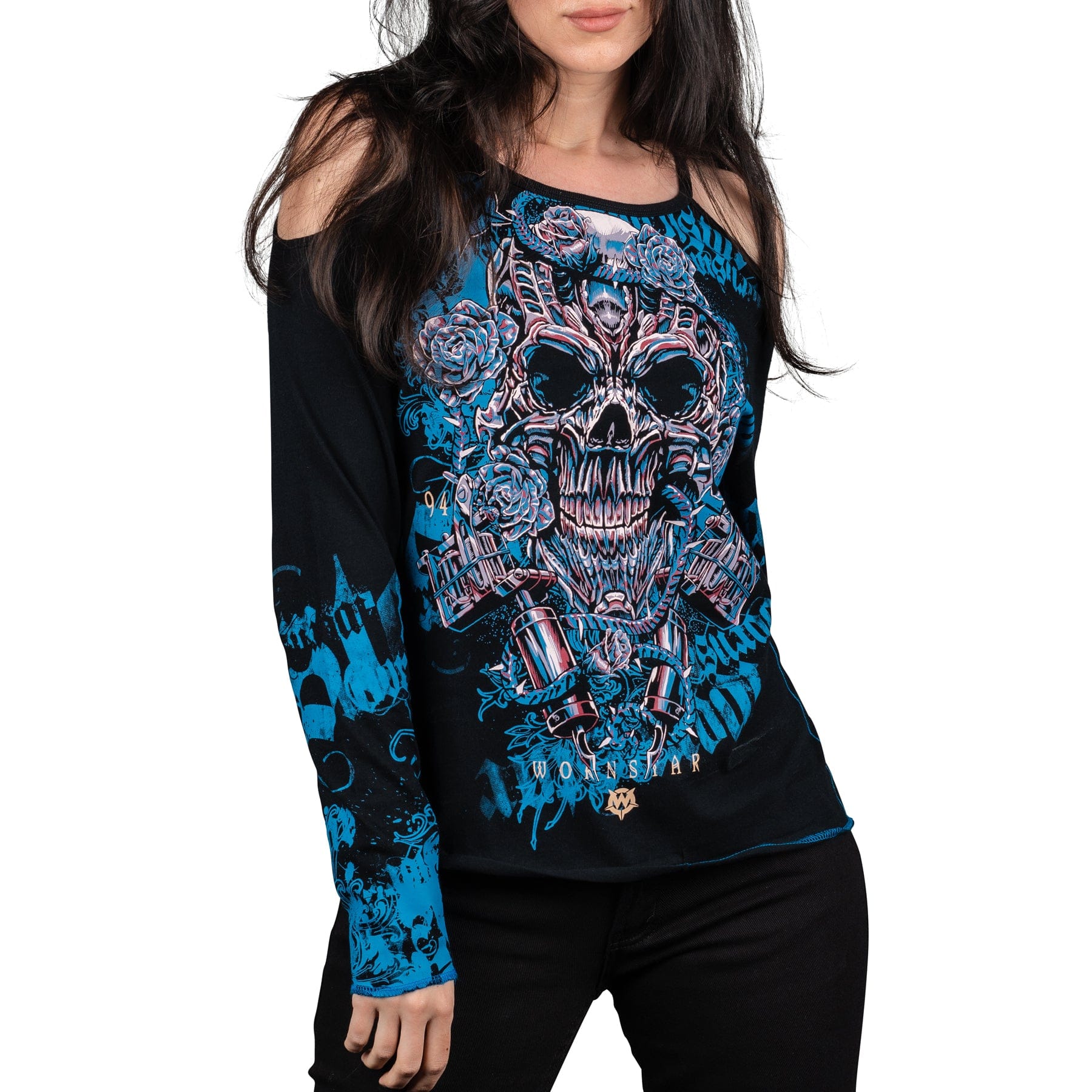 Wornstar Clothing Womens Tee. Long Sleeve Inked Tee - Classic Black