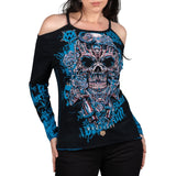 Wornstar Clothing Womens Tee. Long Sleeve Inked Tee - Classic Black