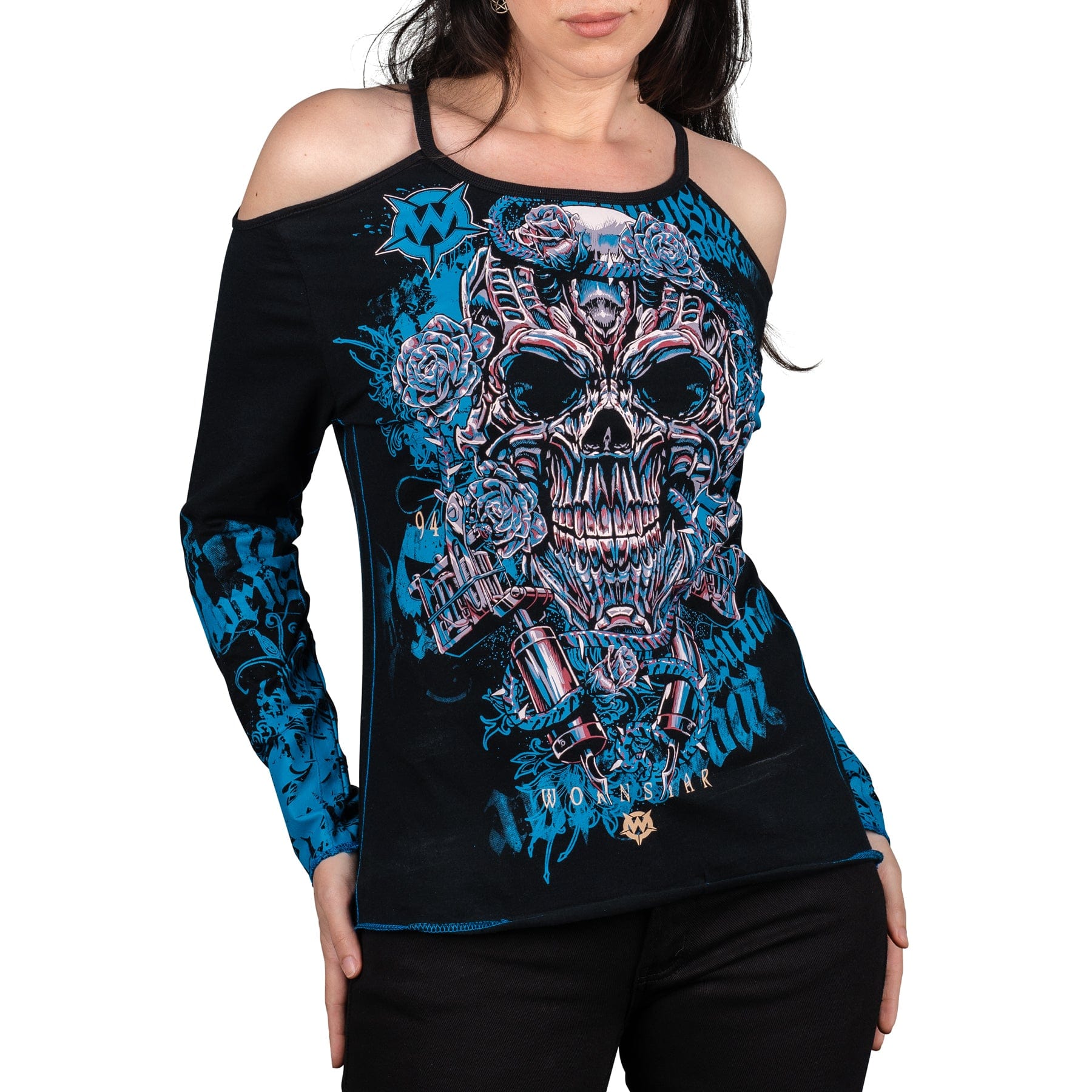 Wornstar Clothing Womens Tee. Long Sleeve Inked Tee - Classic Black