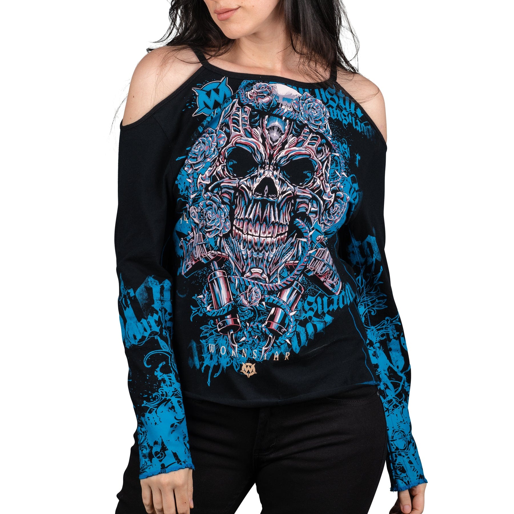 Wornstar Clothing Womens Tee. Long Sleeve Inked Tee - Classic Black