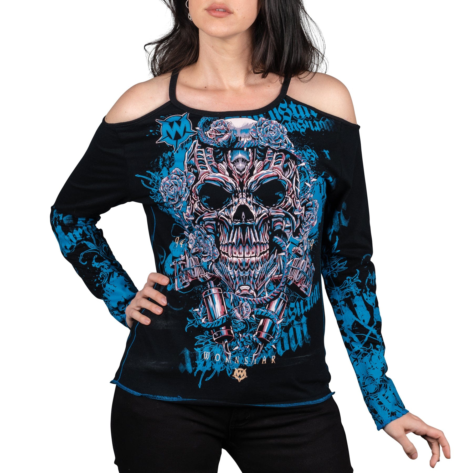 Wornstar Clothing Womens Tee. Long Sleeve Inked Tee - Classic Black