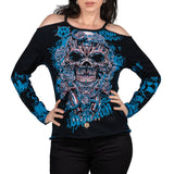 Wornstar Clothing Womens Tee. Long Sleeve Inked Tee - Classic Black