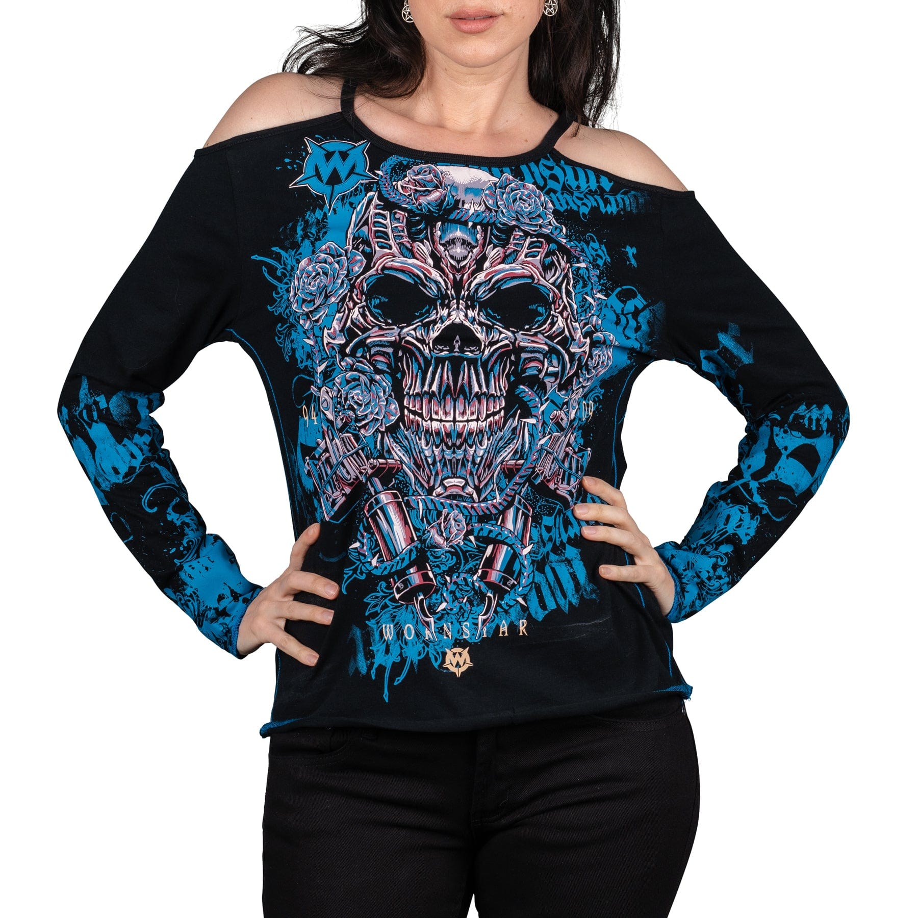 Wornstar Clothing Womens Tee. Long Sleeve Inked Tee - Classic Black
