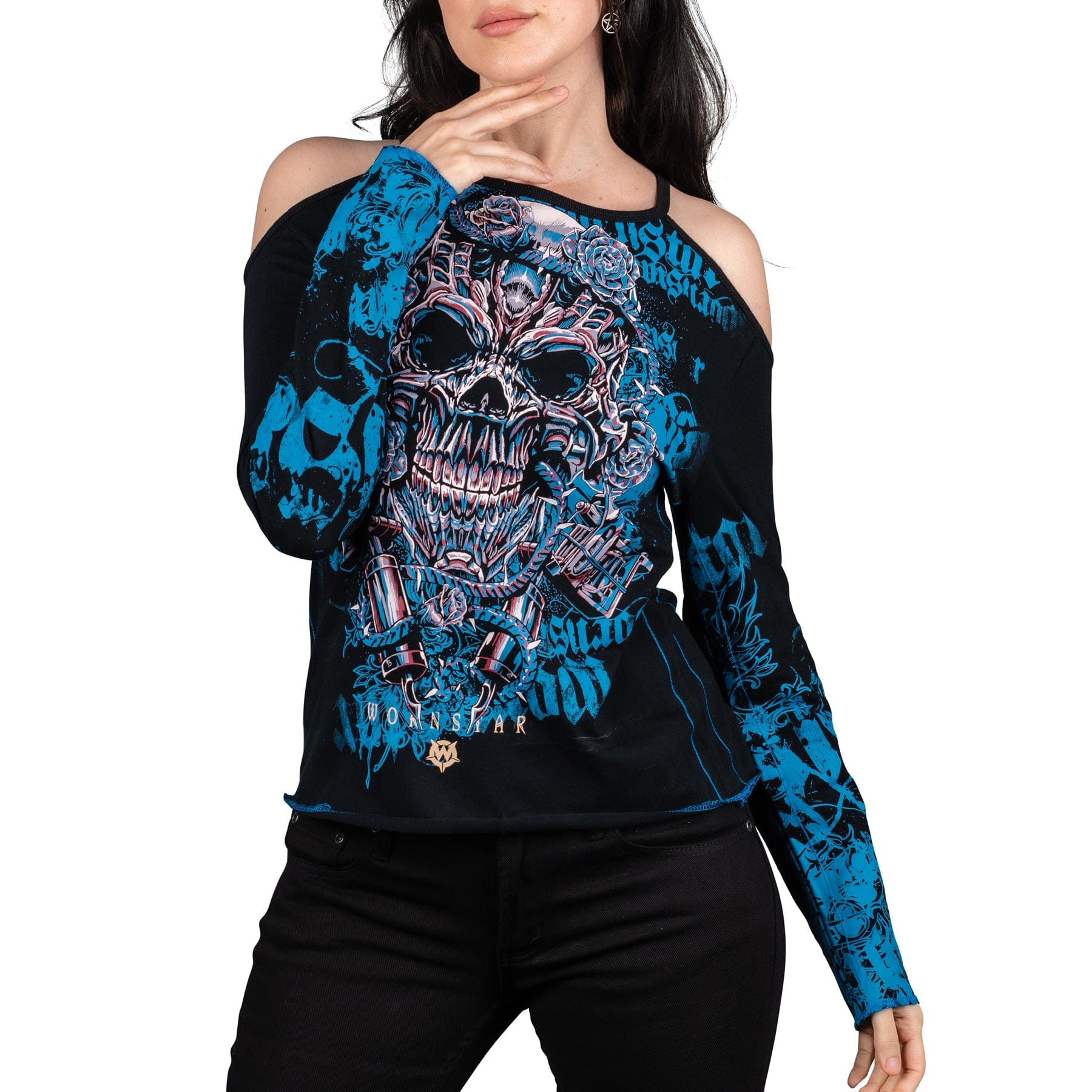 Wornstar Clothing Womens Tee. Long Sleeve Inked Tee - Classic Black