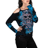 Wornstar Clothing Womens Tee. Long Sleeve Inked Tee - Classic Black