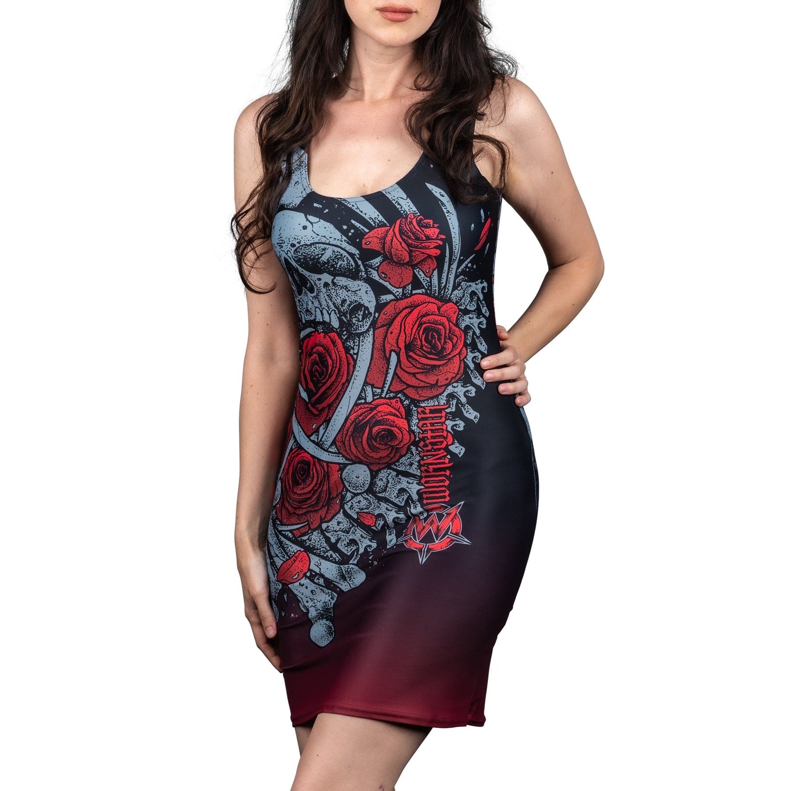 Wornstar Street Wear POD Dress Heartbreaking Bones Dress - Red/Black