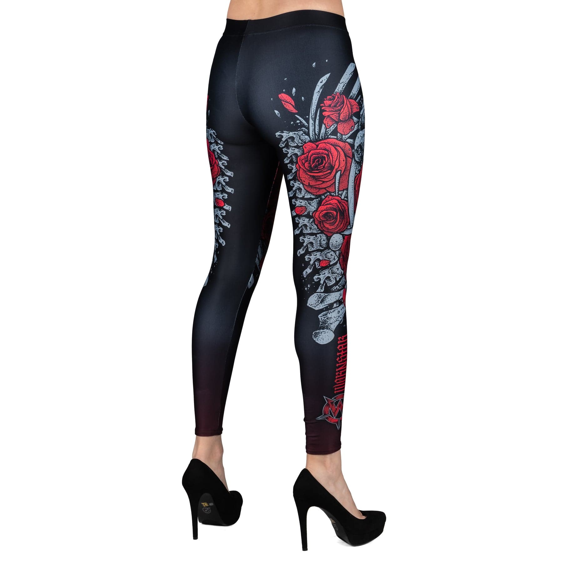 Wornstar Street Wear POD Leggings Heartbreaking Bones Leggings - Red/Black