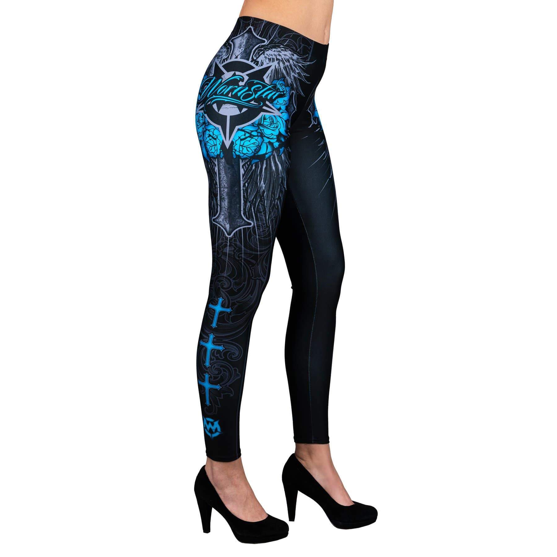 Wornstar Street Wear POD Leggings Las Cruces Leggings - Blue/Black