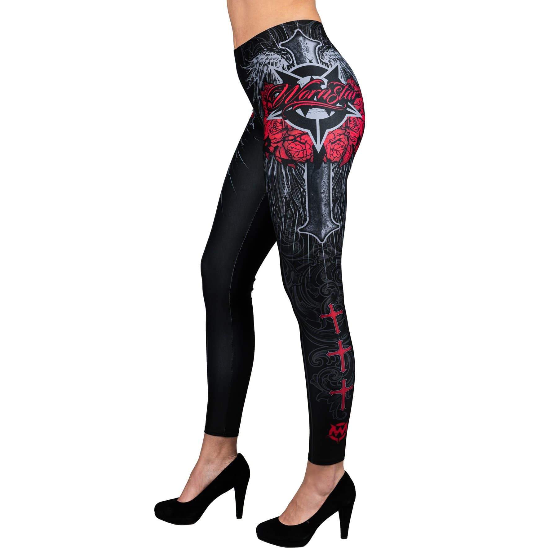 Wornstar Clothing Las Cruces Womens Leggings Red/Black