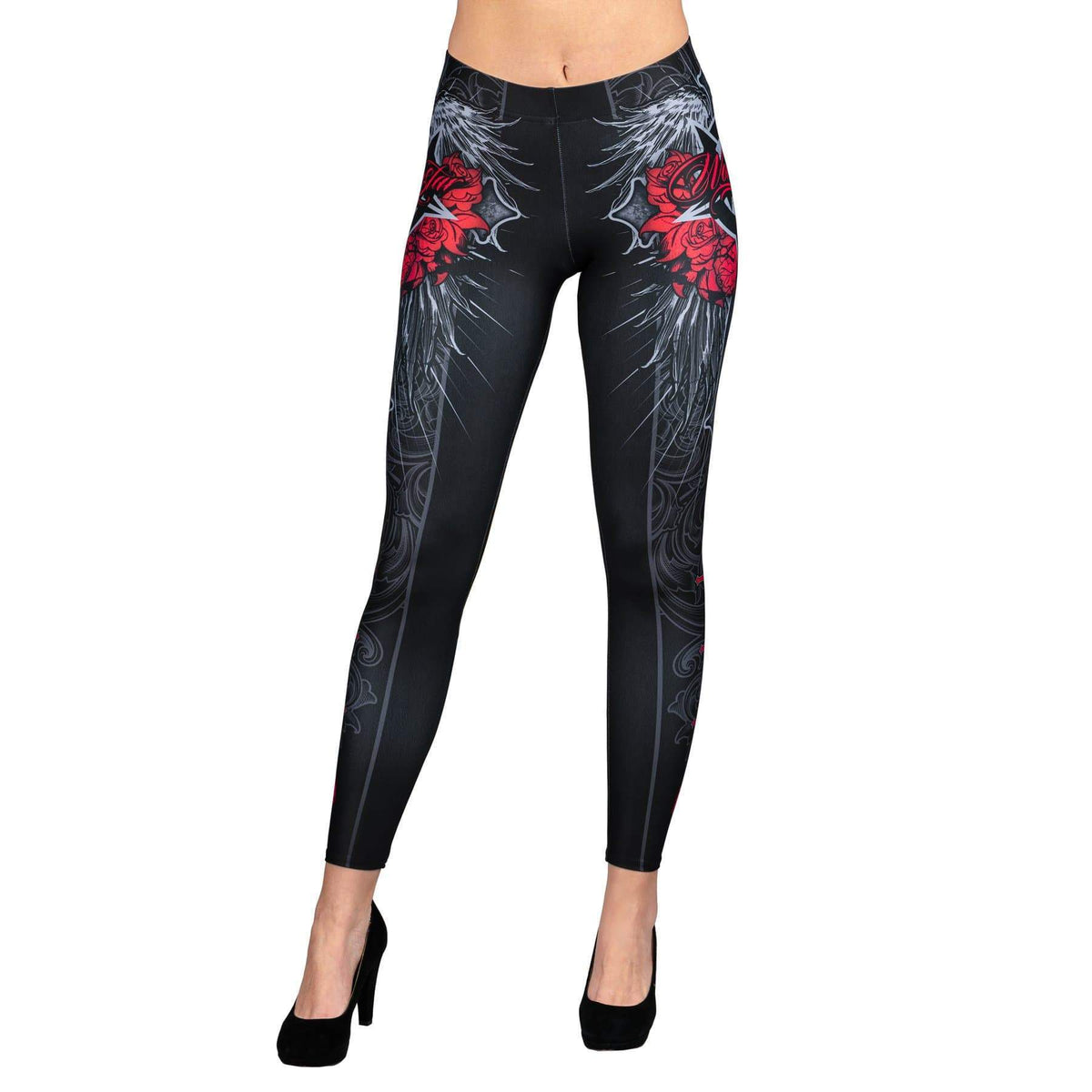 Wornstar Street Wear POD Leggings Las Cruces Leggings - Red/Black