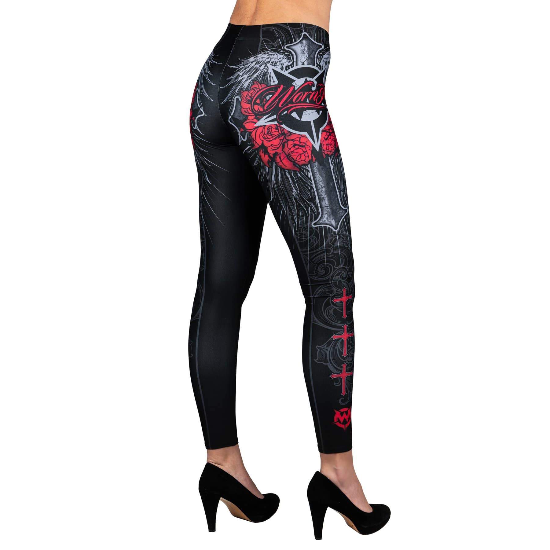 Wornstar Clothing Las Cruces Womens Leggings Red/Black
