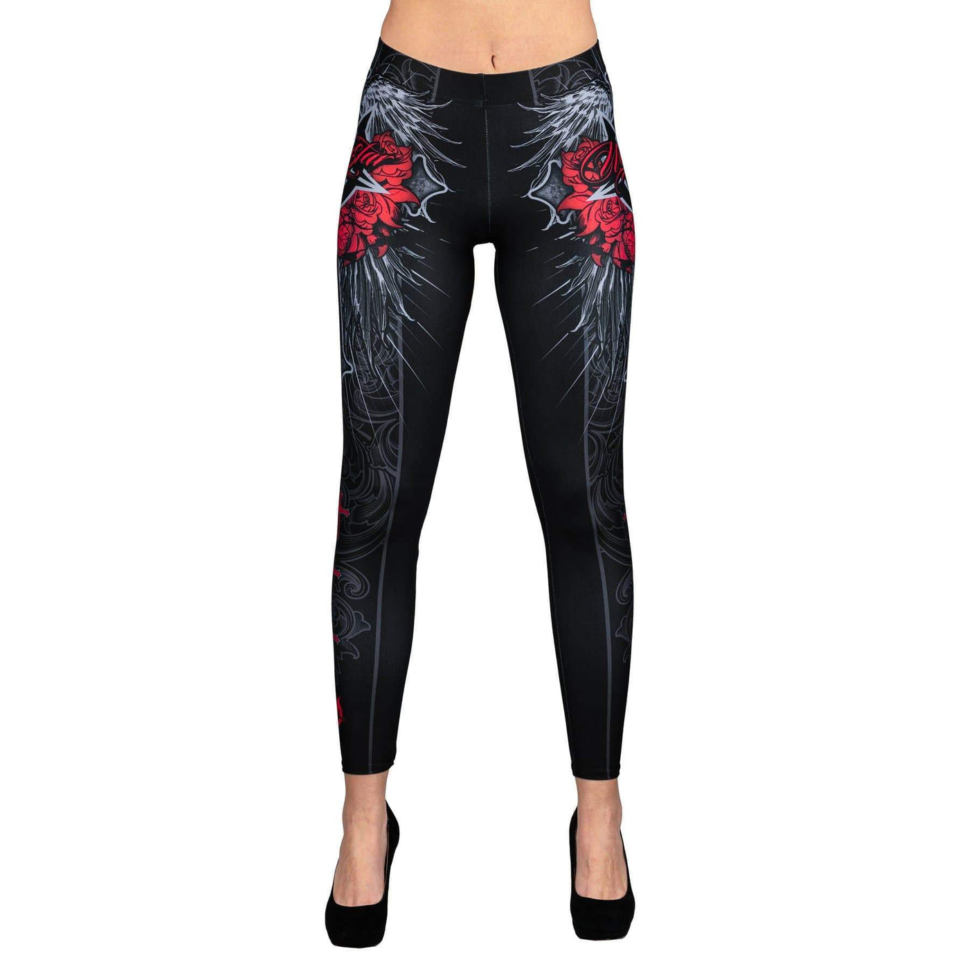 Wornstar Clothing Las Cruces Womens Leggings Red/Black