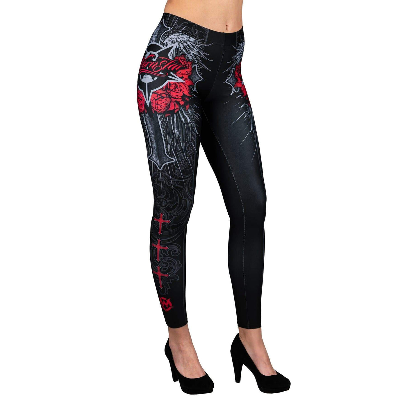 Wornstar Clothing Las Cruces Womens Leggings Red/Black