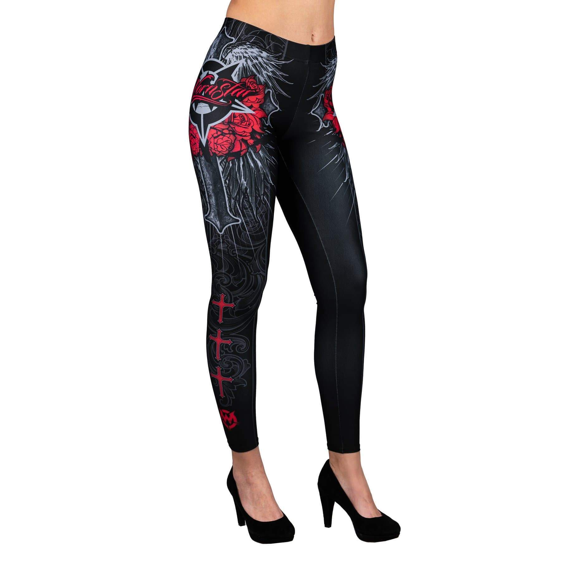 Wornstar Street Wear POD Leggings Las Cruces Leggings - Red/Black