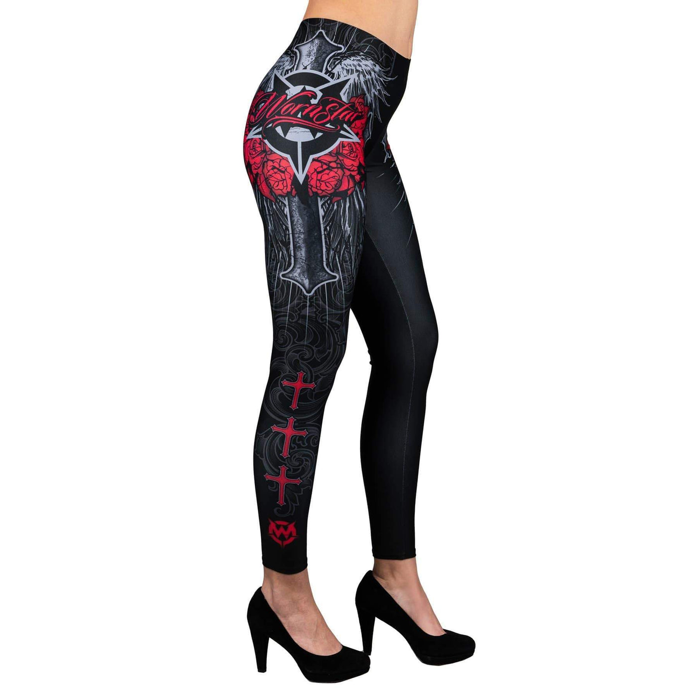 Wornstar Clothing Las Cruces Womens Leggings Red/Black