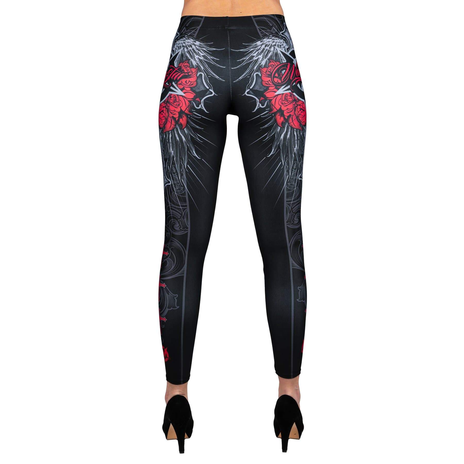 Wornstar Clothing Las Cruces Womens Leggings Red/Black
