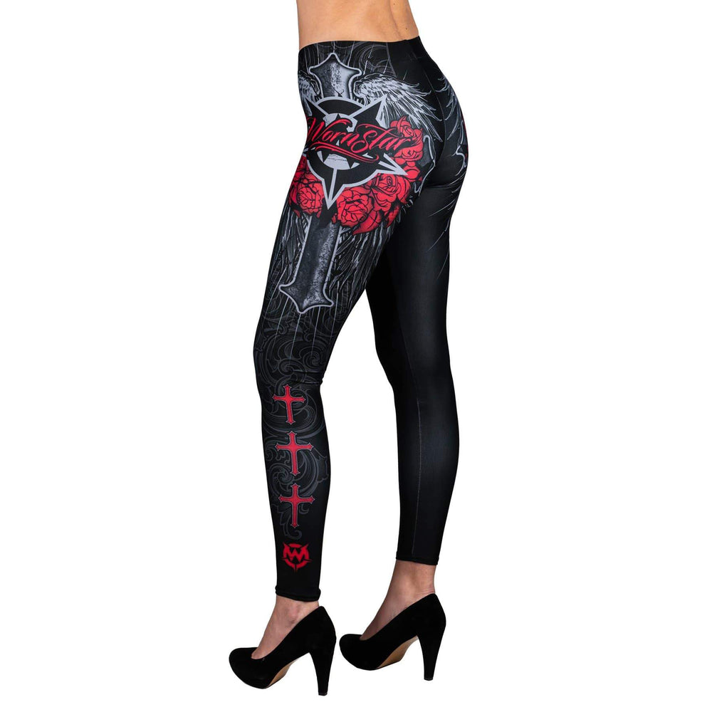 Wornstar Clothing Las Cruces Womens Leggings Red/Black