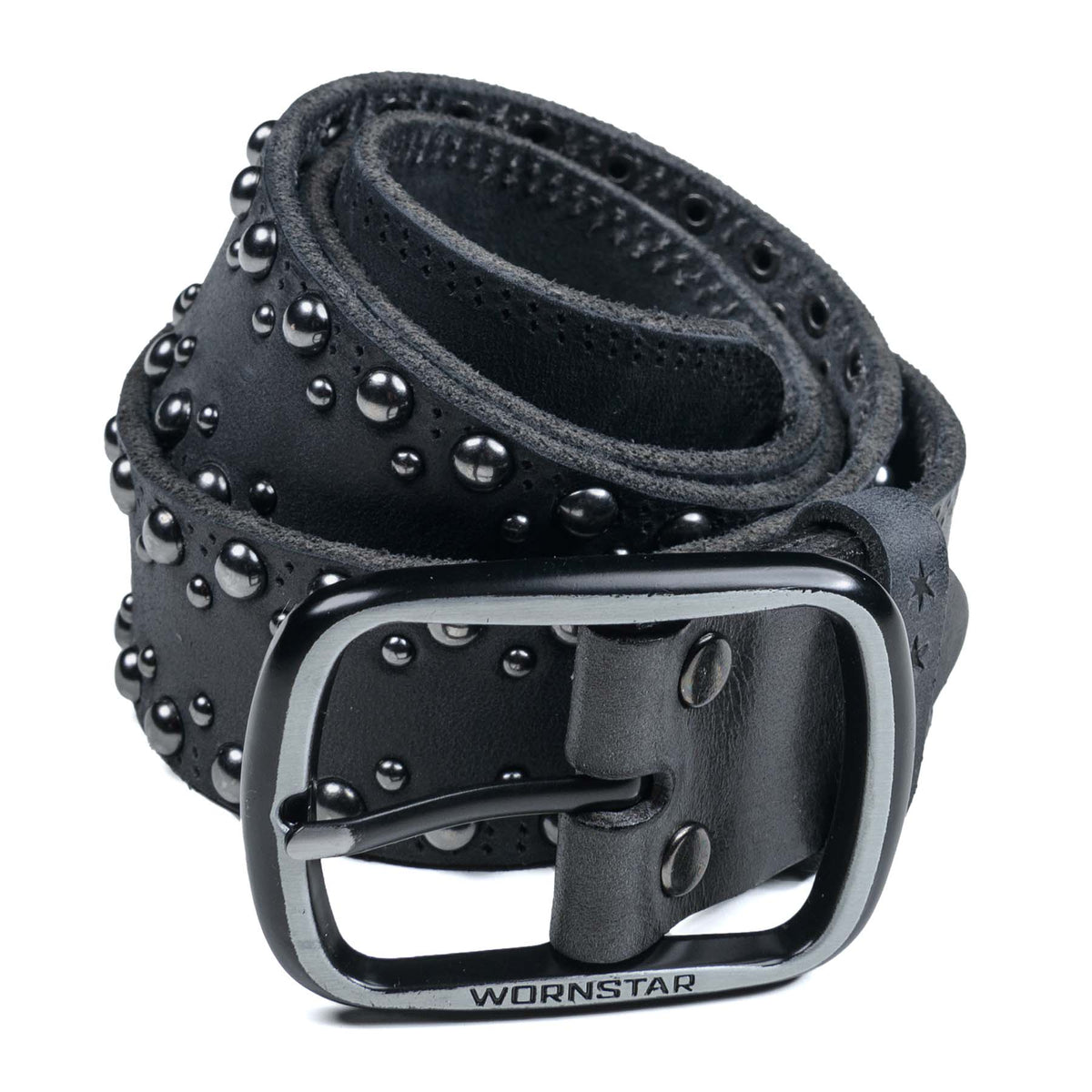 Wornstar Swag Belt Barricade Leather Belt - Black Chrome