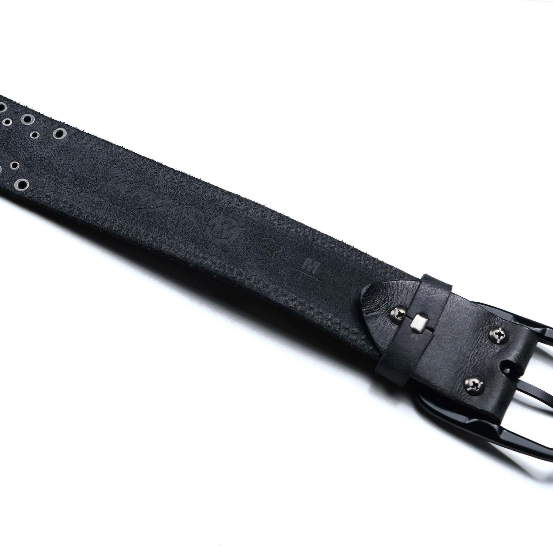 Wornstar Swag Belt Barricade Leather Belt - Black Chrome