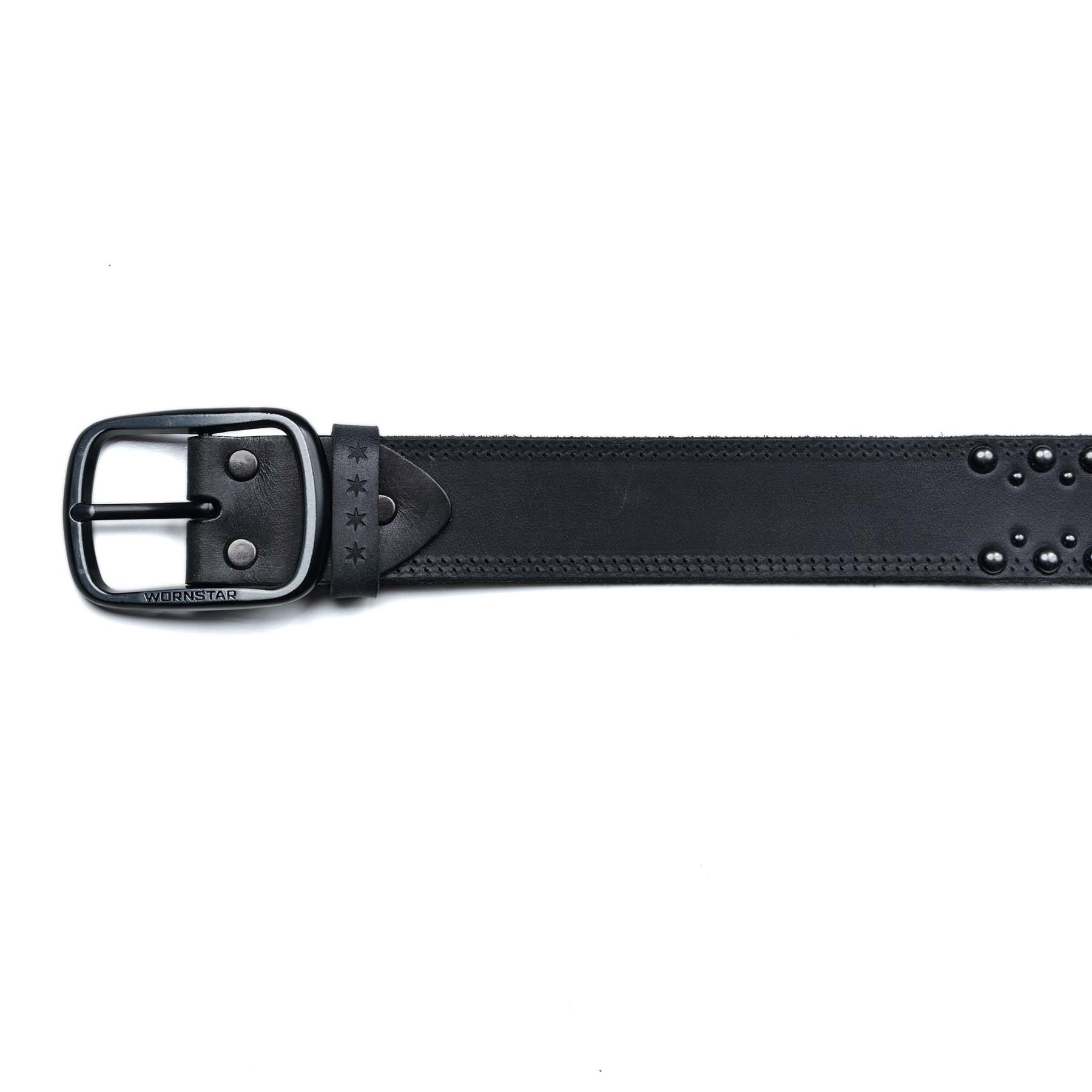 Wornstar Swag Belt Barricade Leather Belt - Black Chrome