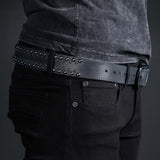 Wornstar Swag Belt Barricade Leather Belt - Black Chrome